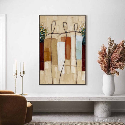 BUYARTVIEW Kindred Spirits – Textured Abstract Figurative Impasto Painting - image 2
