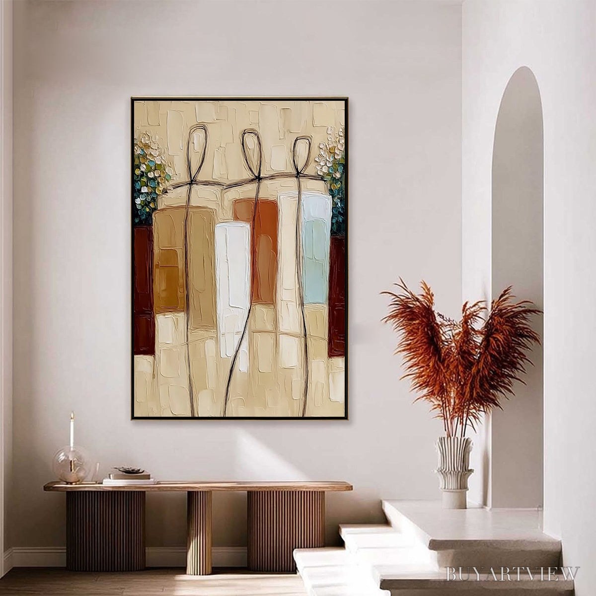 BUYARTVIEW Kindred Spirits – Textured Abstract Figurative Impasto Painting - image 4
