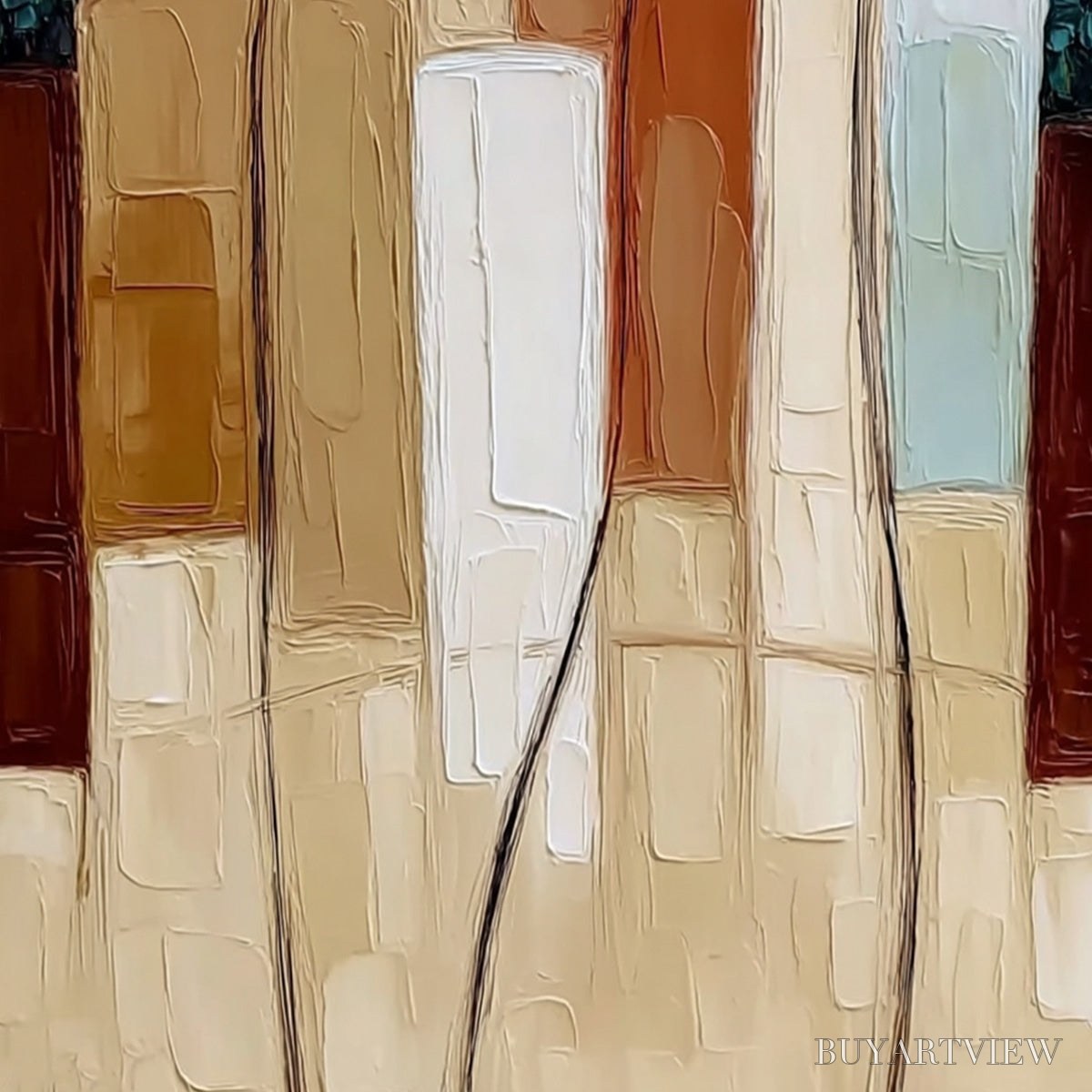 BUYARTVIEW Kindred Spirits – Textured Abstract Figurative Impasto Painting - image 5