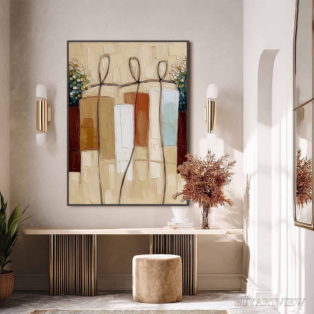 BUYARTVIEW Kindred Spirits – Textured Abstract Figurative Impasto Painting - image 6