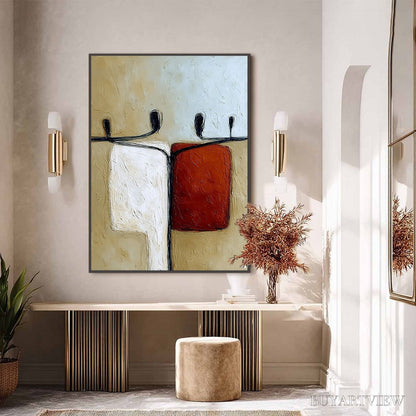 BUYARTVIEW Unity – Textured Abstract Figurative Painting of Human Connection - image 6