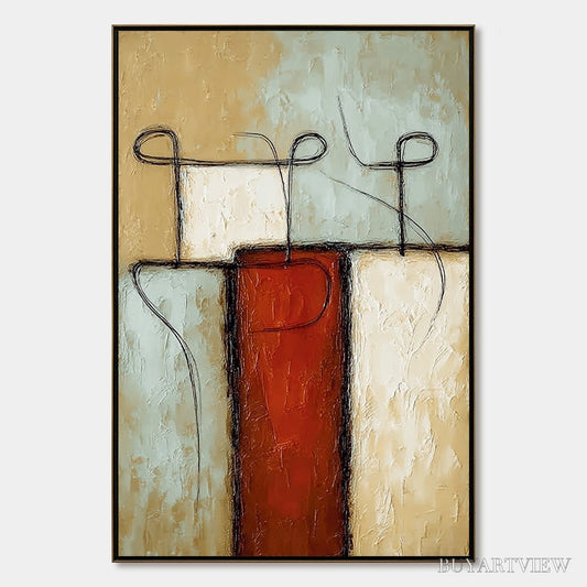 BUYARTVIEW Connection – Textured Minimalist Abstract Figurative Painting - image 1