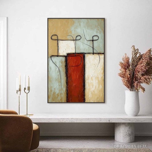 BUYARTVIEW Connection – Textured Minimalist Abstract Figurative Painting - image 2