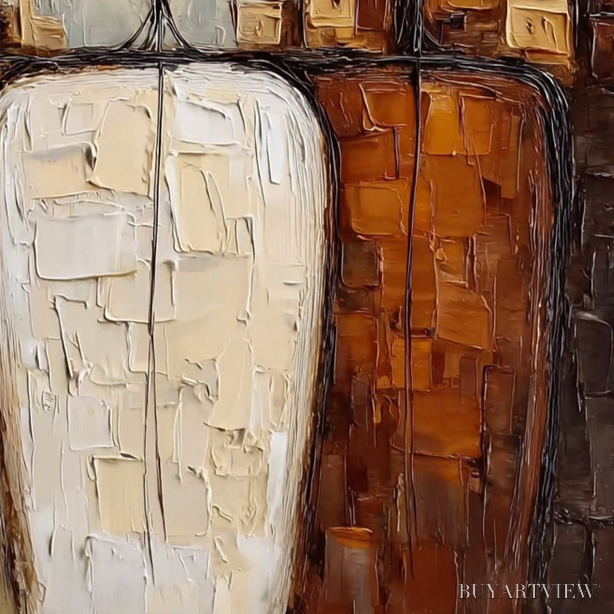 BUYARTVIEW Together – Textured Impasto Abstract Figurative Painting - image 3