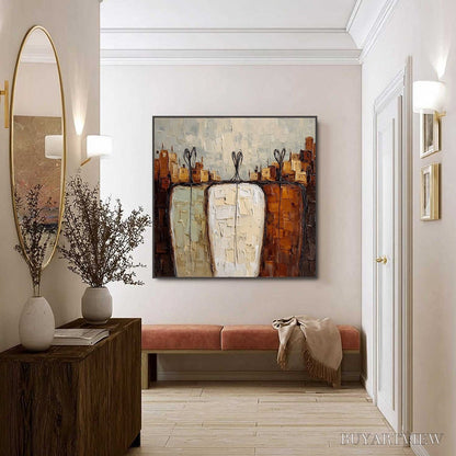 BUYARTVIEW Together – Textured Impasto Abstract Figurative Painting - image 6