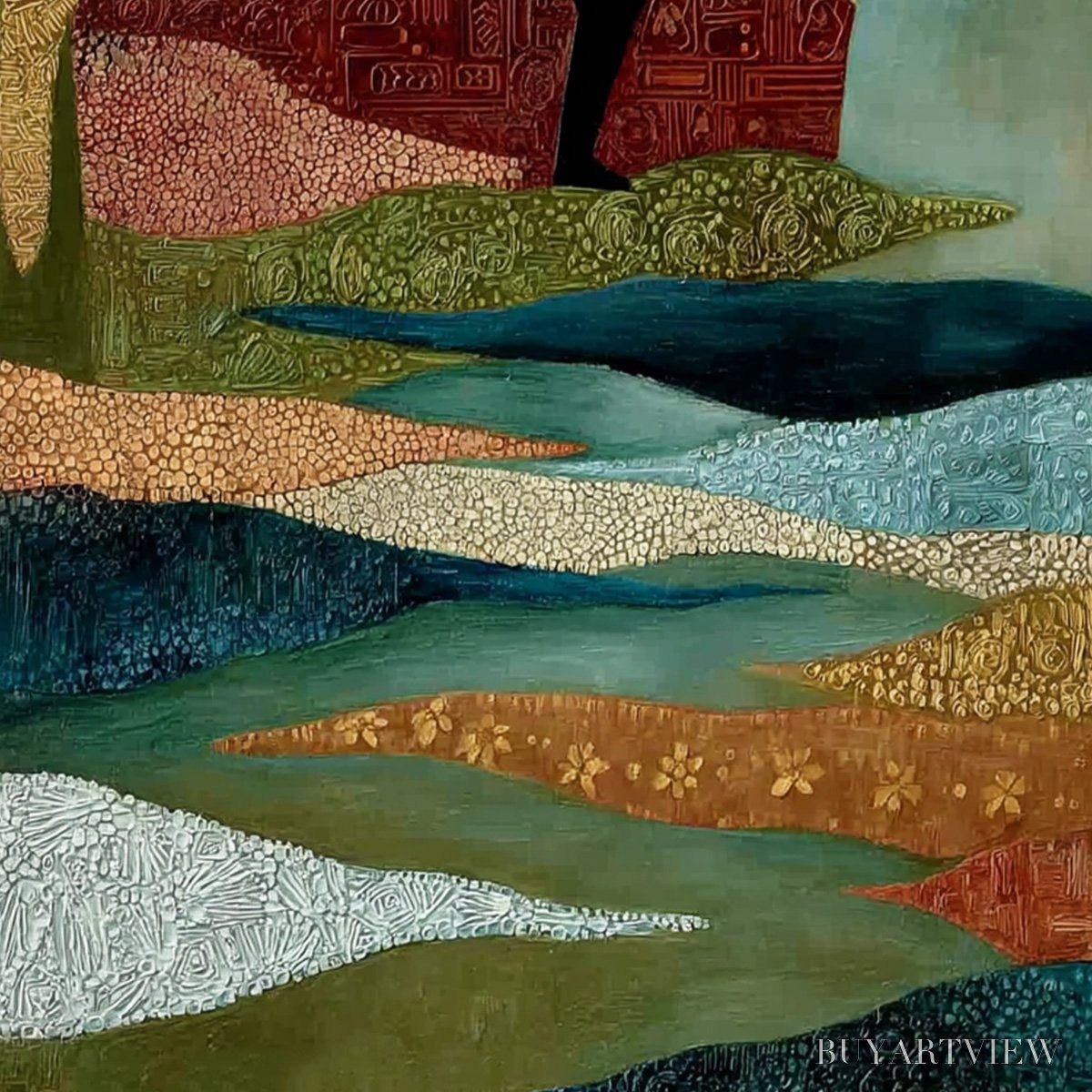 BUYARTVIEW the Sojourner – Textured Figurative Painting of a Rider on Horseback - image 5