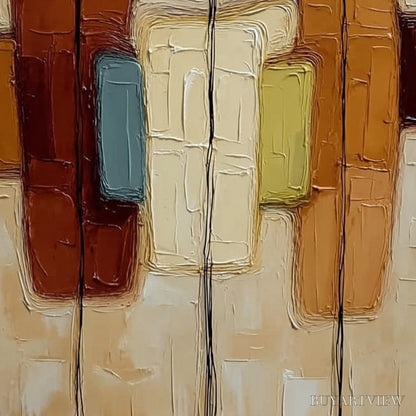 BUYARTVIEW Kinship – Textured Abstract Figurative Painting of Three People - image 5