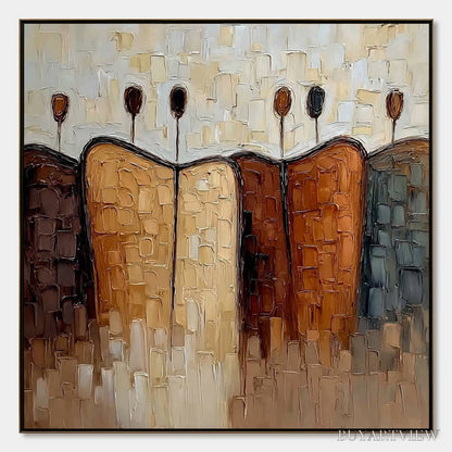 BUYARTVIEW Convergence – Textured Abstract Figurative Impasto Painting - image 1