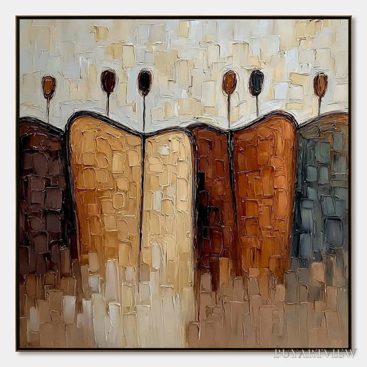 BUYARTVIEW Convergence – Textured Abstract Figurative Impasto Painting - image 1