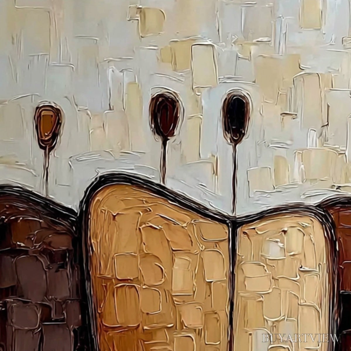 BUYARTVIEW Convergence – Textured Abstract Figurative Impasto Painting - image 3