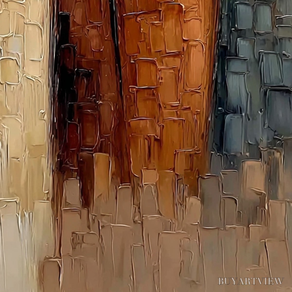 BUYARTVIEW Convergence – Textured Abstract Figurative Impasto Painting - image 5