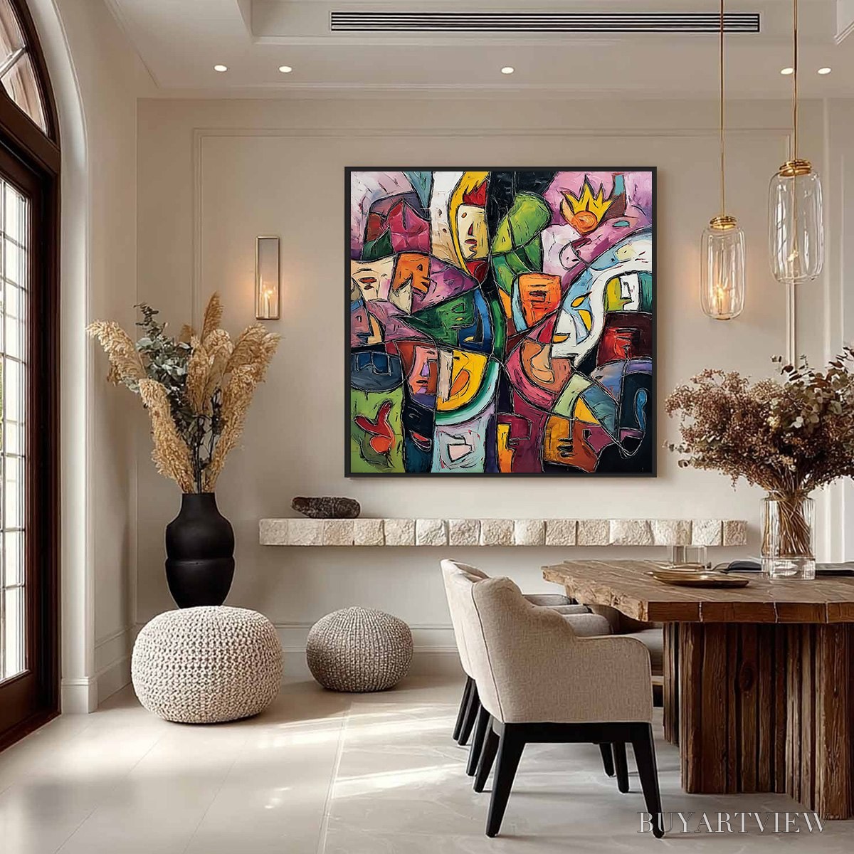 BUYARTVIEW Carnival of Souls – Large Colorful Abstract Figurative - image 4