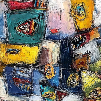 BUYARTVIEW Confrontation-Vibrant-Abstract-Figurative-Expressionist-Painting - image 5