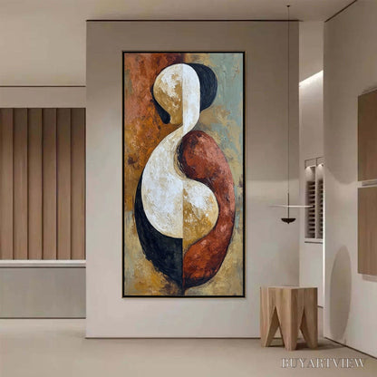 BUYARTVIEW Unity – Textured Abstract Figurative Oil Painting of Embracing Forms - image 4