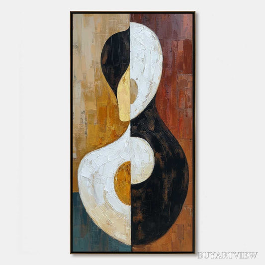 BUYARTVIEW Unity – Large Textured Abstract Figurative - image 1