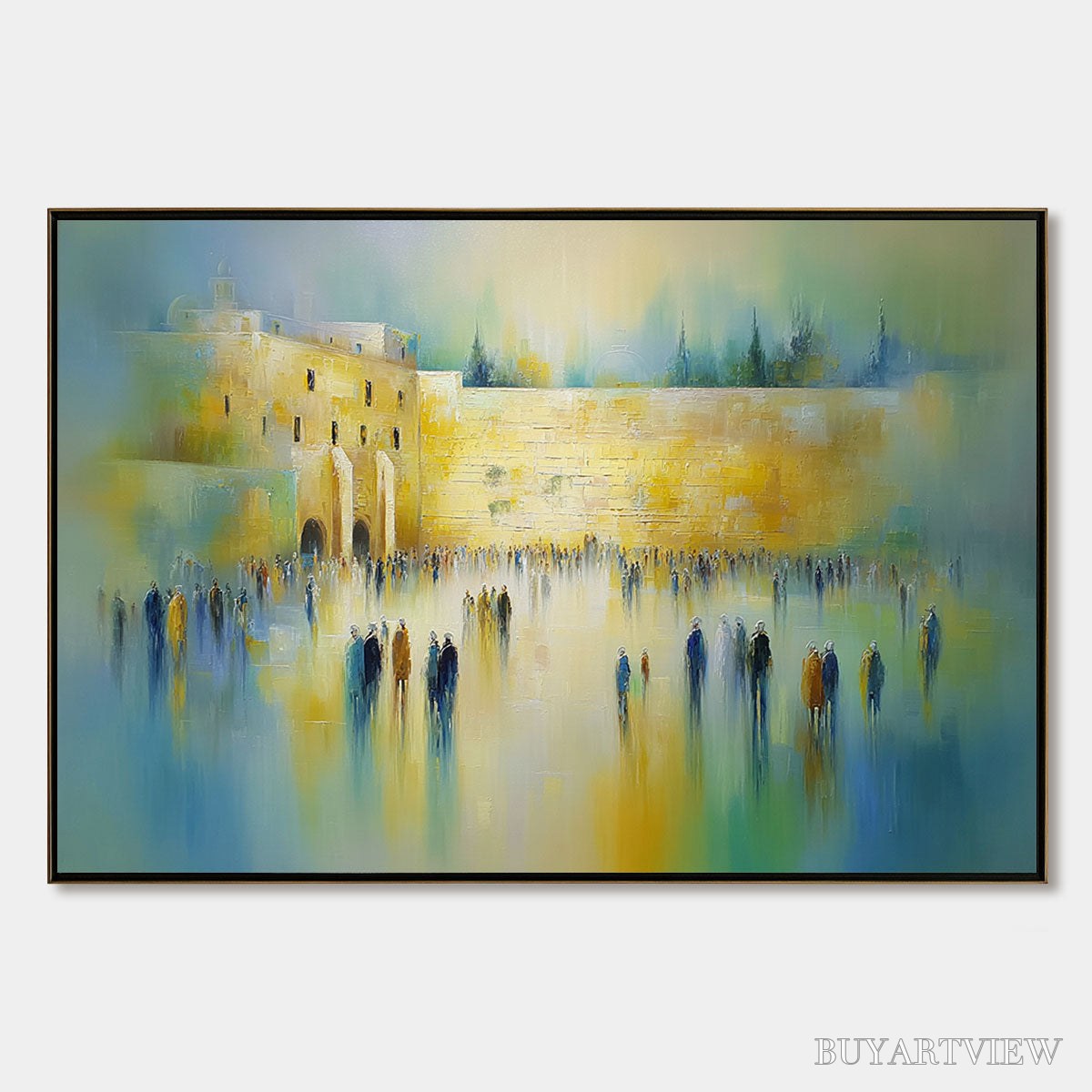 BUYARTVIEW Echoes of Eternity – Abstract Figurative Cityscape Oil Painting - image 1
