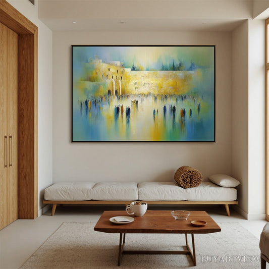 BUYARTVIEW Echoes of Eternity – Abstract Figurative Cityscape Oil Painting - image 2