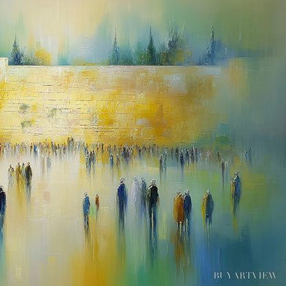 BUYARTVIEW Echoes of Eternity – Abstract Figurative Cityscape Oil Painting - image 3