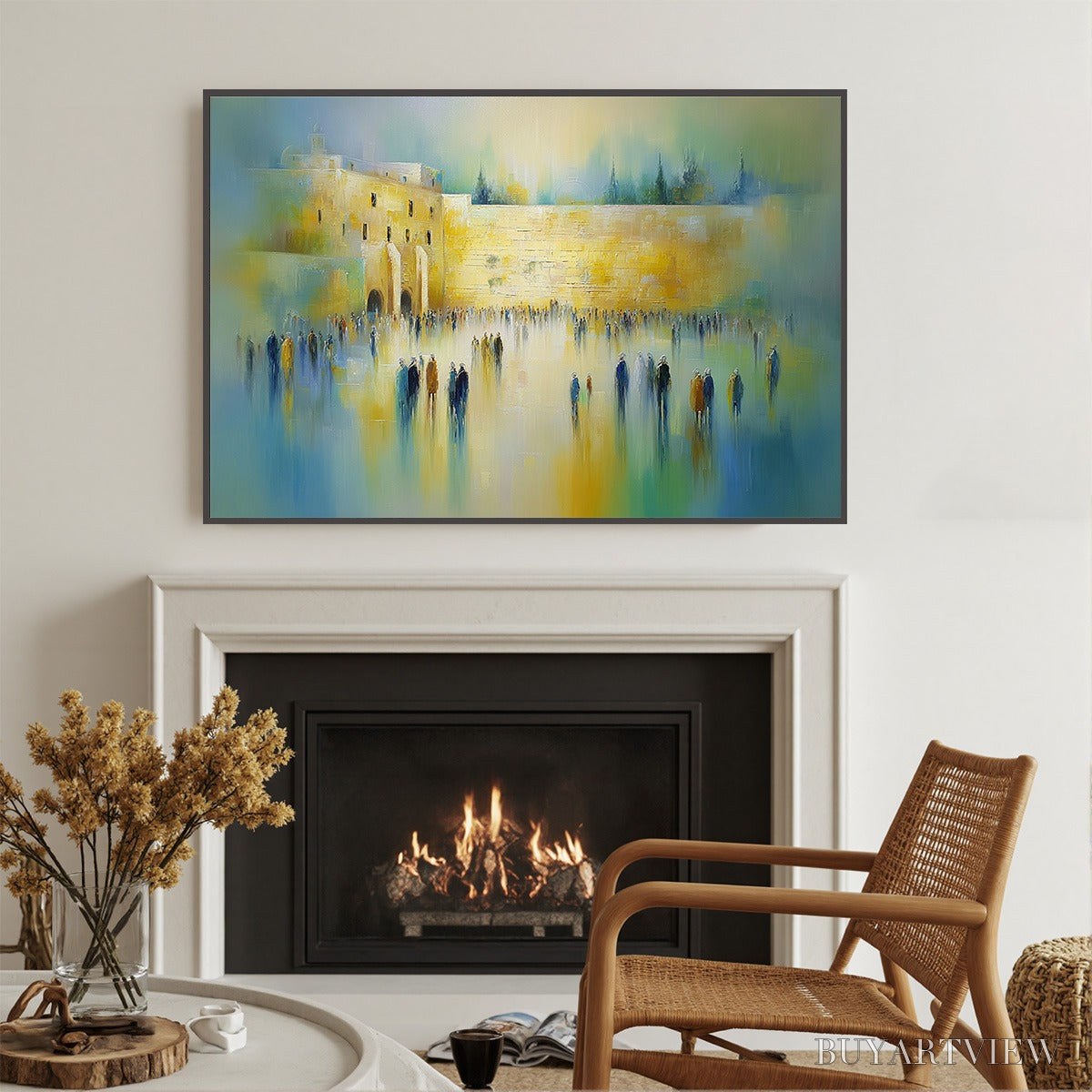 BUYARTVIEW Echoes of Eternity – Abstract Figurative Cityscape Oil Painting - image 4