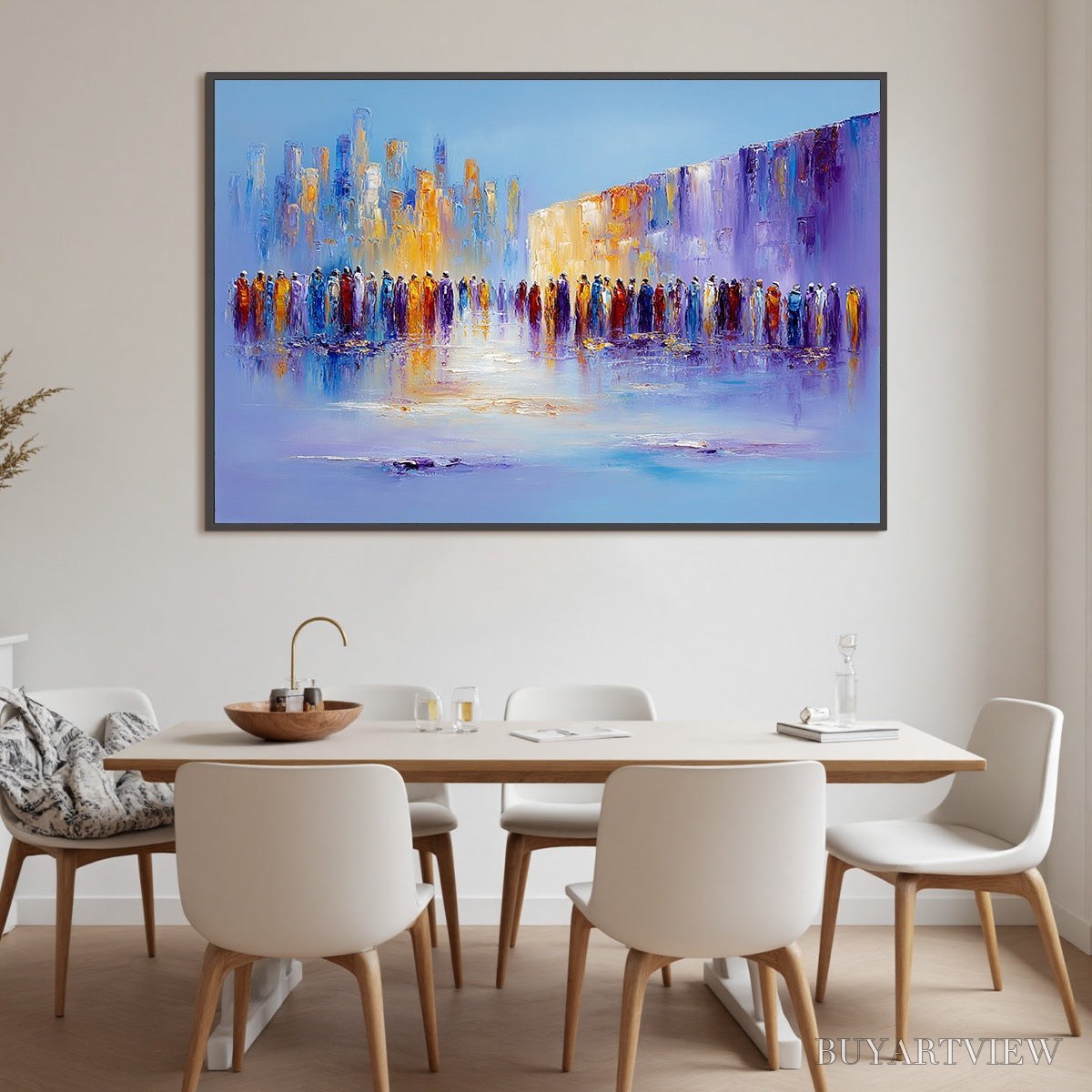 BUYARTVIEW Convergence – Abstract Figurative Cityscape Palette Knife Painting - image 6
