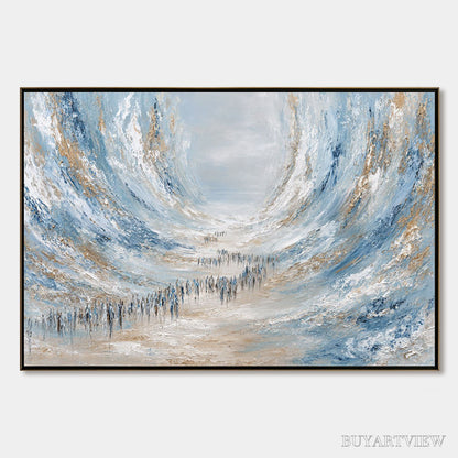 BUYARTVIEW the Exodus – Large Abstract Figurative Textured - image 1
