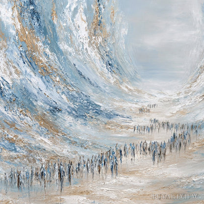 BUYARTVIEW the Exodus – Large Abstract Figurative Textured - image 5