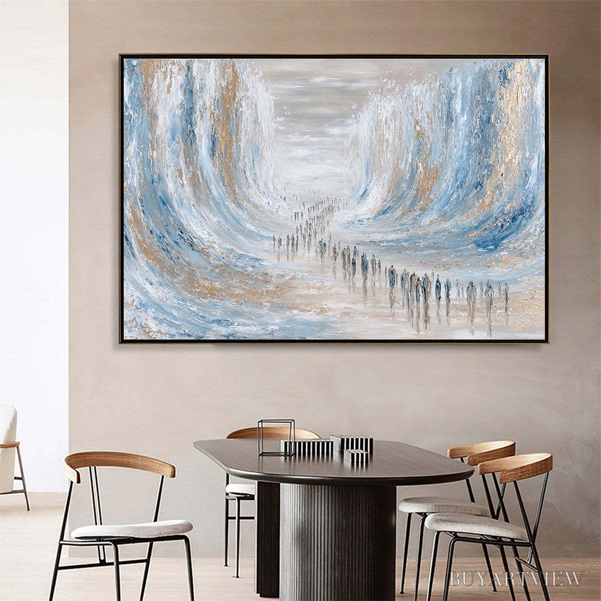 BUYARTVIEW the Crossing – Large Textured Abstract Painting of a Human Journey - image 2