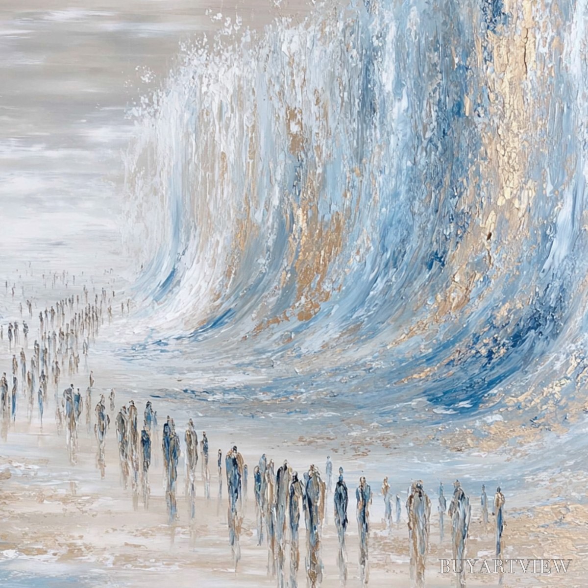 BUYARTVIEW the Crossing – Large Textured Abstract Painting of a Human Journey - image 3