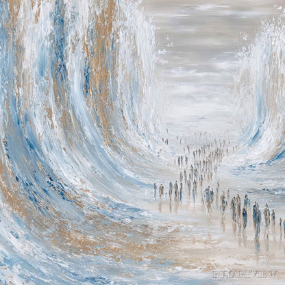 BUYARTVIEW the Crossing – Large Textured Abstract Painting of a Human Journey - image 5