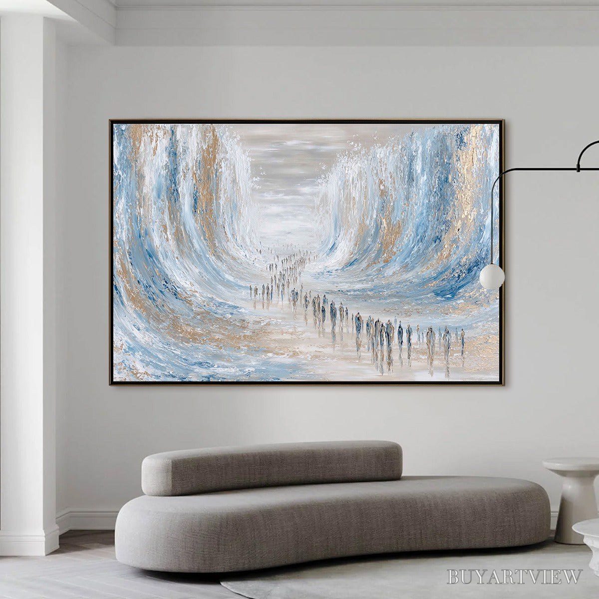 BUYARTVIEW the Crossing – Large Textured Abstract Painting of a Human Journey - image 6