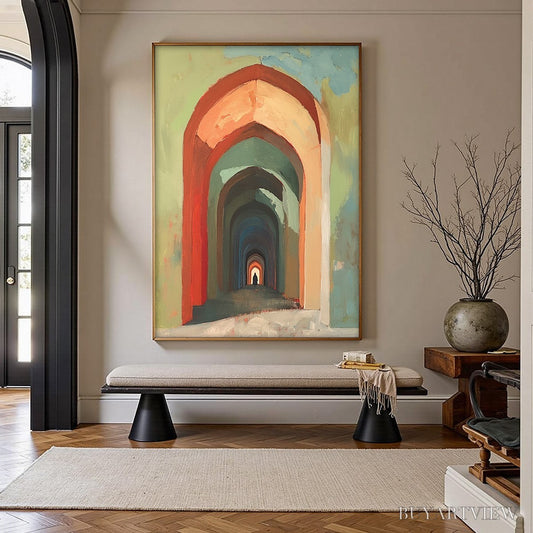 BUYARTVIEW Passage – Architectural Oil Painting with Warm Tones - image 2