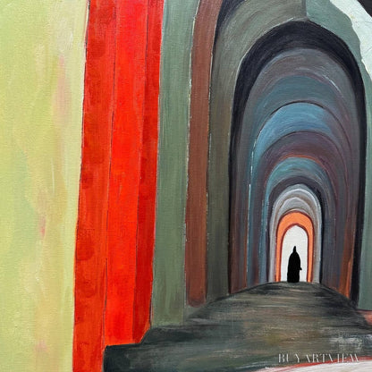 BUYARTVIEW Passage – Architectural Oil Painting with Warm Tones - image 3