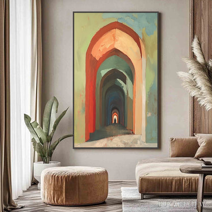 BUYARTVIEW Passage – Architectural Oil Painting with Warm Tones - image 4
