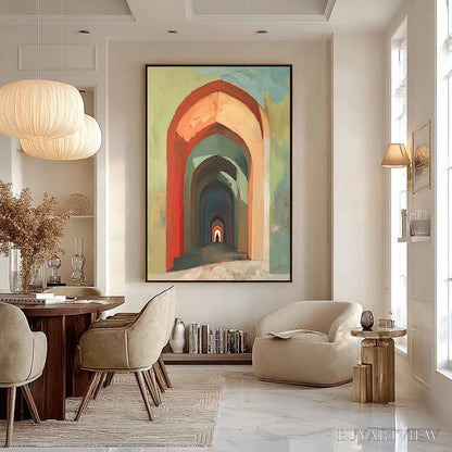 BUYARTVIEW Passage – Architectural Oil Painting with Warm Tones - image 5