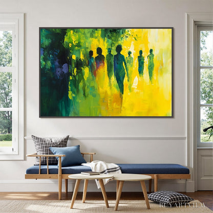 BUYARTVIEW Sunlit Passage – Vibrant Abstract Figurative Oil Painting - image 4