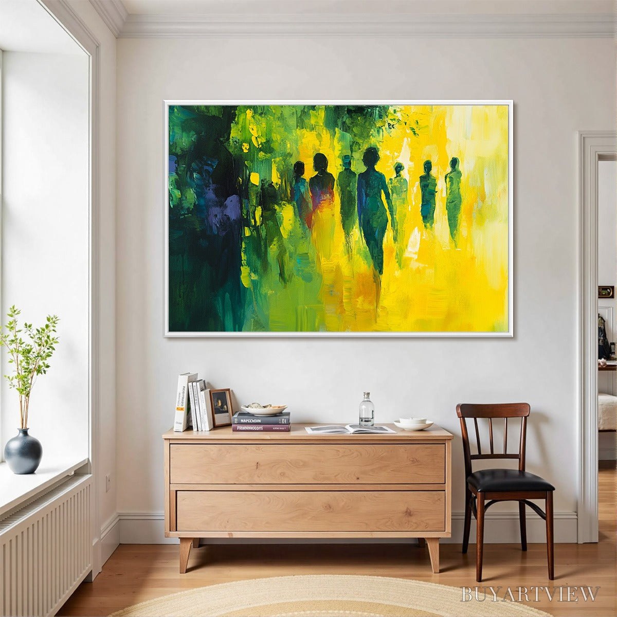 BUYARTVIEW Sunlit Passage – Vibrant Abstract Figurative Oil Painting - image 6