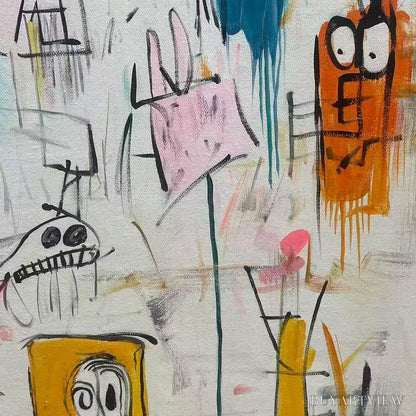 BUYARTVIEW Playful Graffiti – Abstract Figurative Oil Painting - image 3
