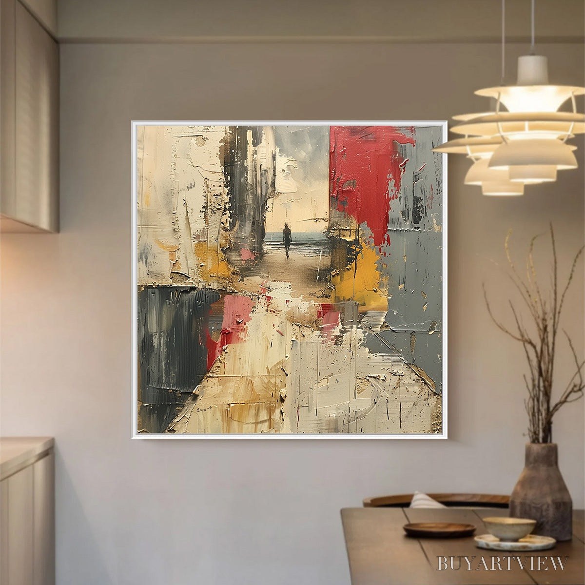 BUYARTVIEW Threshold – Textured Impasto Abstract Seaside Oil Painting - image 2