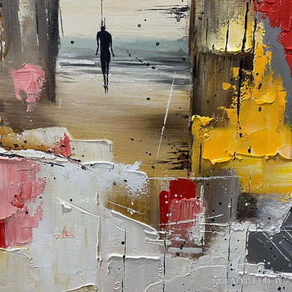 BUYARTVIEW Threshold – Textured Impasto Abstract Seaside Oil Painting - image 3