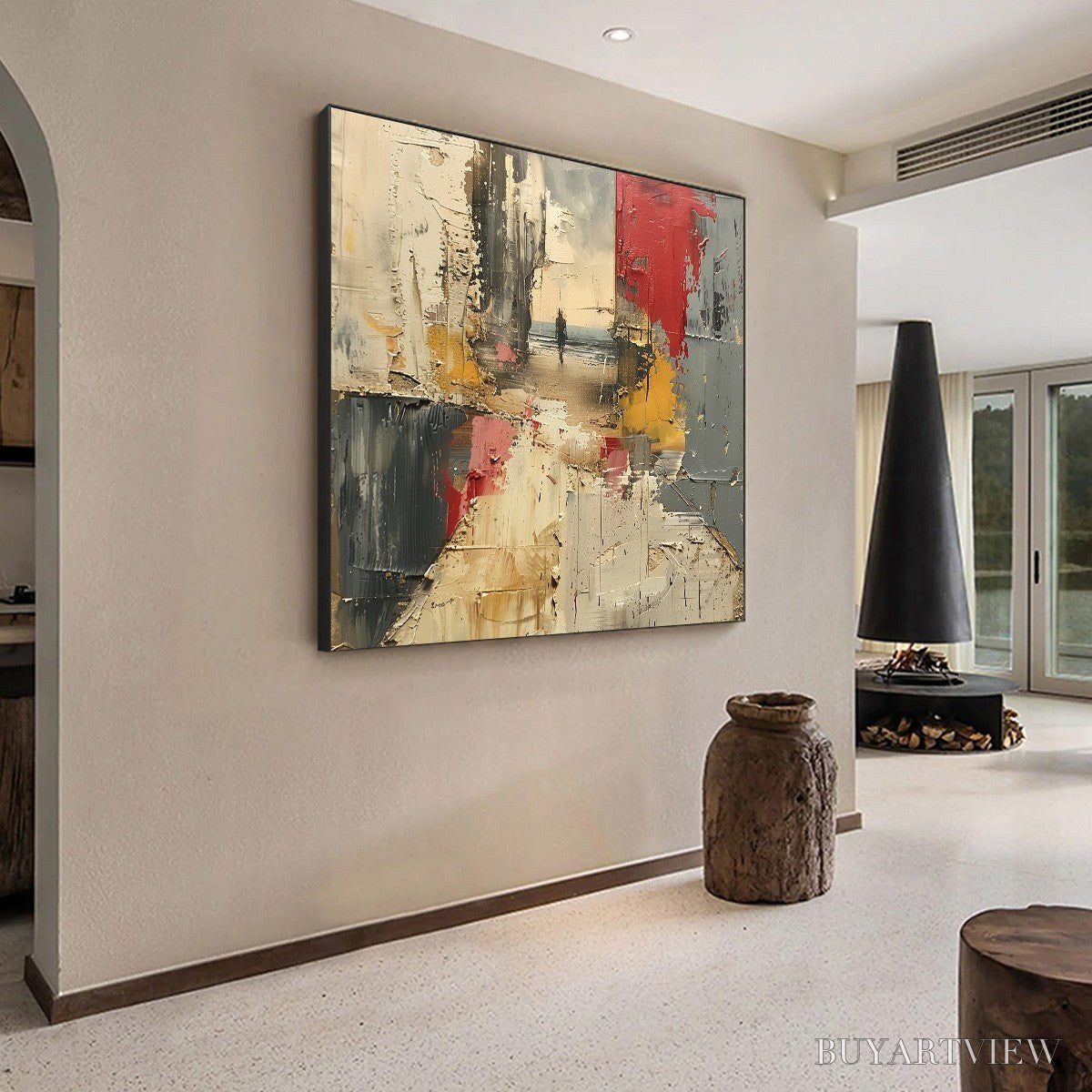 BUYARTVIEW Threshold – Textured Impasto Abstract Seaside Oil Painting - image 5