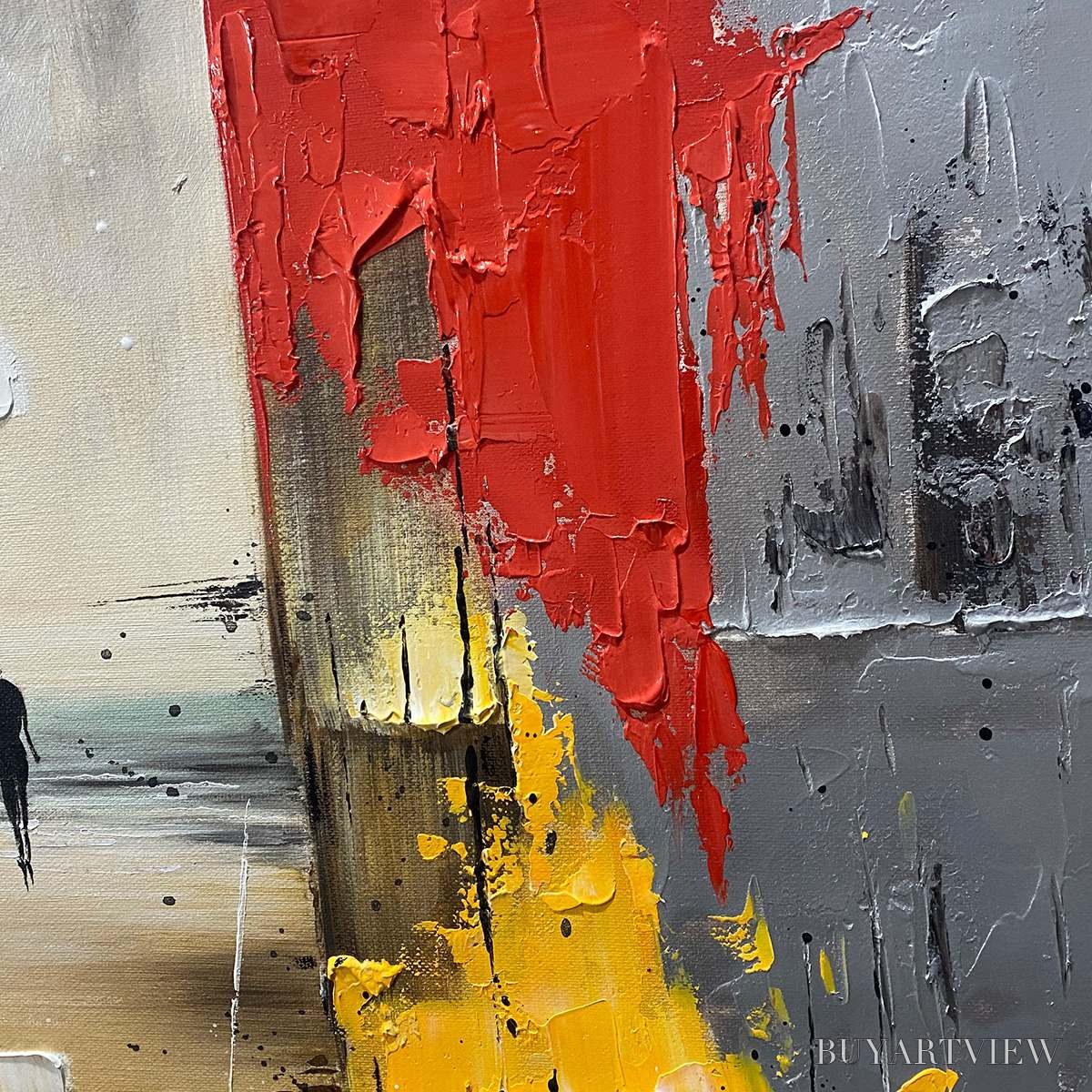 BUYARTVIEW Threshold – Textured Impasto Abstract Seaside Oil Painting - image 6