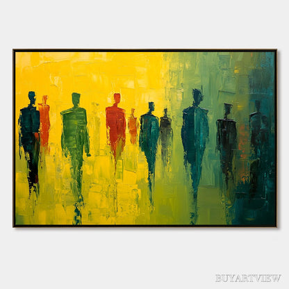 BUYARTVIEW Gathering Light – Vibrant Abstract Figurative Oil Painting - image 1