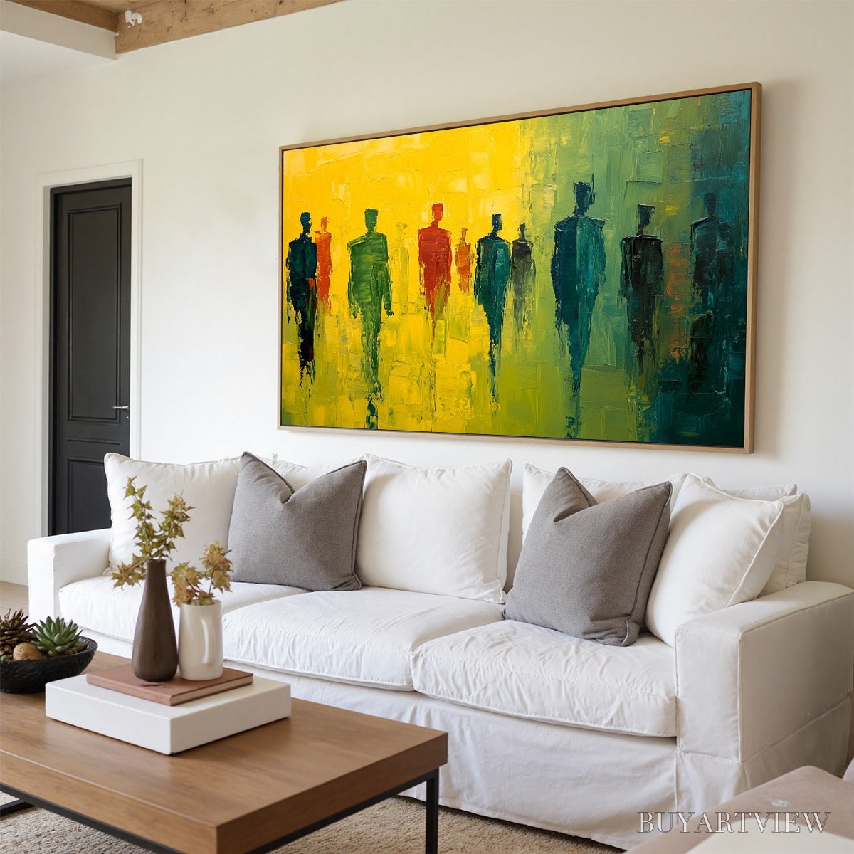 BUYARTVIEW Gathering Light – Vibrant Abstract Figurative Oil Painting - image 4