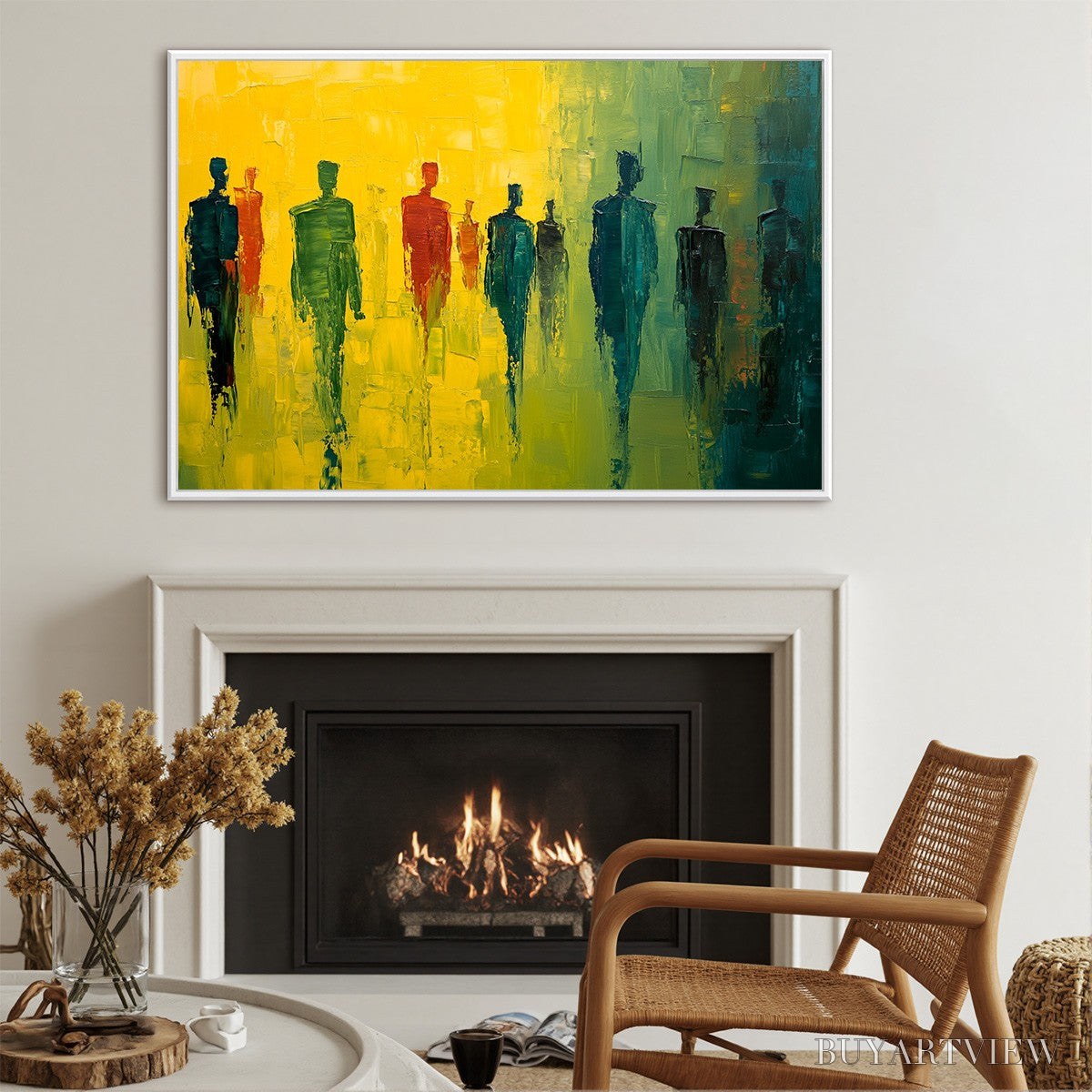 BUYARTVIEW Gathering Light – Vibrant Abstract Figurative Oil Painting - image 5