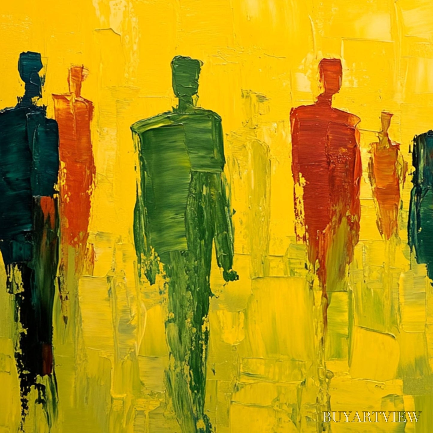 BUYARTVIEW Gathering Light – Vibrant Abstract Figurative Oil Painting - image 6