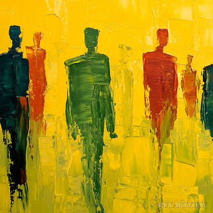 BUYARTVIEW Gathering Light – Vibrant Abstract Figurative Oil Painting - image 6
