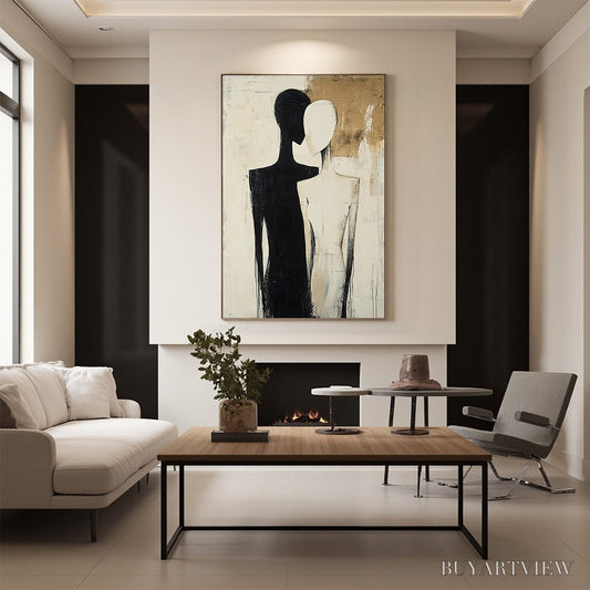 BUYARTVIEW Duality – Abstract Figurative Textured Oil Painting - image 2