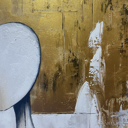 BUYARTVIEW Duality – Abstract Figurative Textured Oil Painting - image 3