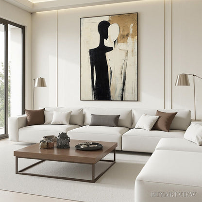 BUYARTVIEW Duality – Abstract Figurative Textured Oil Painting - image 4