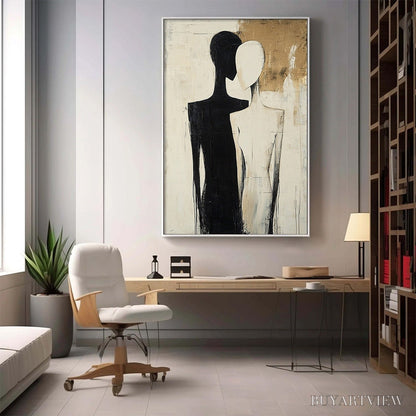 BUYARTVIEW Duality – Abstract Figurative Textured Oil Painting - image 5